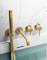 Grifo empotrado bañera oro cepillado modelo Sirio de GME