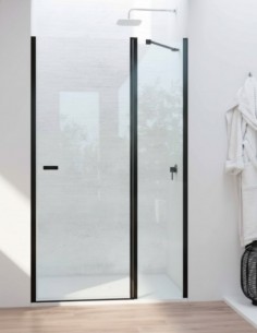 Mampara negro mate 1 hoja abatible + 1 hoja fija - SONY de Bathplus