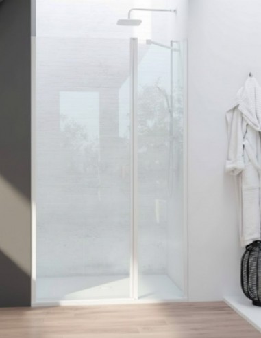 Mampara blanco mate 1 hoja abatible + 1 hoja fija - SONY de Bathplus
