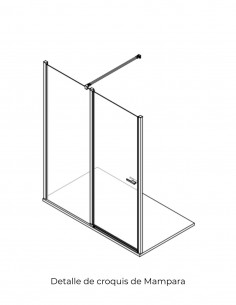 Mampara plata alto brillo 1 hoja abatible + 1 hoja fija - SONY de Bathplus 2