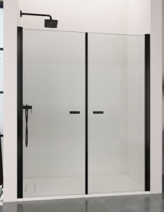 Mampara negro mate 2 hojas abatibles - SONY de Bathplus