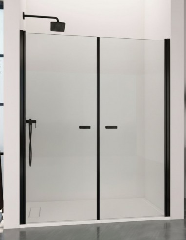 Mampara negro mate 2 hojas abatibles - SONY de Bathplus