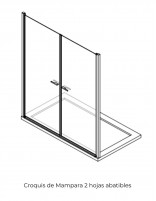 Mampara plata alto brillo 2 hojas abatibles - SONY de Bathplus