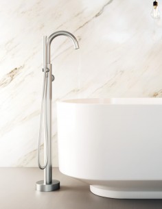 Grifería bañera exenta níquel modelo Round de GME