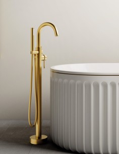 Grifería bañera exenta oro Round de GME