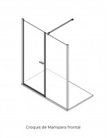 Mampara blanco mate 1 hoja abatible a perfil + 1 hoja fija - SONY de Bathplus