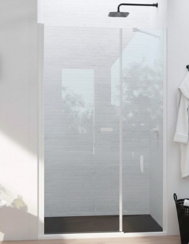 Mampara blanco mate 1 hoja abatible a perfil + 1 hoja fija - SONY de Bathplus