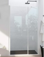 Mampara blanco mate 1 hoja abatible a perfil + 1 hoja fija - SONY de Bathplus