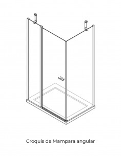Mampara angular 1 hoja abatible + 2 hojas fijas - plata alto brillo SONY de Bathplus 2