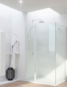 Mampara angular 1 hoja abatible + 2 hojas fijas - blanco mate SONY de Bathplus