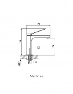 Grifería en latón titanio para lavabo - Tarsio de GME 2