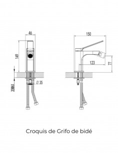 Grifería titanio para bidé - Tarsio de GME 2