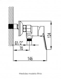 Kit grifería níquel cepillado para ducha - Rhio de GME 2