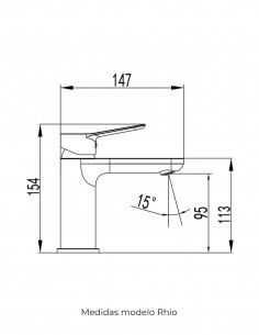 Grifería titanio para lavabo bajo - Rhio de GME 2