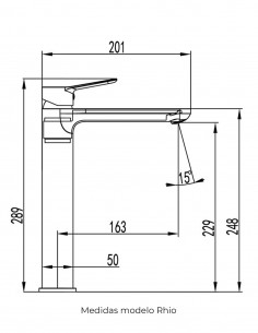 Grifería para lavabo alto titanio - Rhio de GME 2