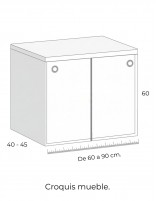 Mueble baño puertas correderas croquis