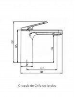 Croquis de Grifo de lavabo cobre - LAZIO de GME
