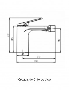 Grifo de bidé oro cepillado - LAZIO de GME 2