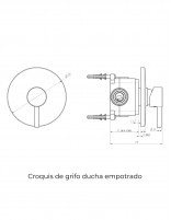 Maneta empotrable cromo - Sirio 1 función de GME