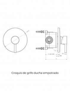 Maneta empotrable cobre - Sirio 1 función de GME 2