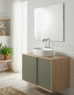 Mueble baño puertas correderas a medida roble olmo - tortora 2
