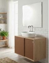 Mueble baño puertas correderas a medida roble olmo - expresso