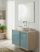 Mueble baño puertas correderas a medida tundra verditel brillo