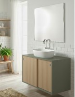 Mueble baño puertas correderas a medida dbuffet green - roble olmo