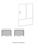 Mampara corredera para bañera croquis