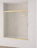 Mampara corredera para bañera - frontal oro cepillado Yaiza de Becrisa