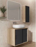 Mueble de baño con puertas correderas charlestón - negro