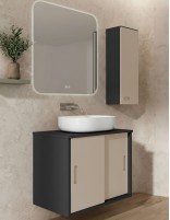 Conjunto de baño con puertas correderas negro - pure beig