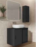 Conjunto de baño con puertas correderas negro