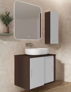Mueble baño con puertas correderas - GAUDÍ a medida + lavabo de Socimobel 2