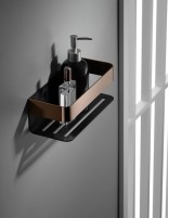 Repisa ducha negro oro rosa