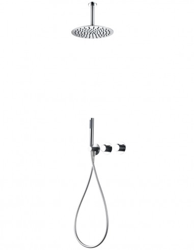 Conjunto ducha empotrado techo cromo termostática modelo BREDA de Imex
