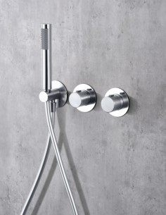 Conjunto ducha empotrado techo cromo termostática modelo BREDA de Imex 2