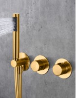 Ducha oro u oro rosa empotrado techo termostática detalle oro