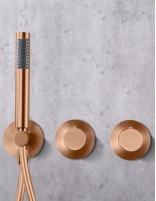 Ducha oro u oro rosa empotrado techo termostática detalle oro rosa