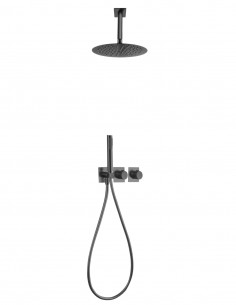 Ducha empotrada techo termostática negro o black gun metal - NEPAL de Imex 2