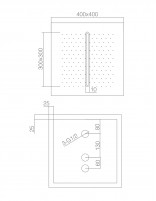 Rociador cuadrado con premarco croquis
