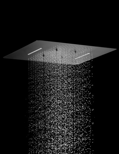 Rociador rectangular con premarco negro mate