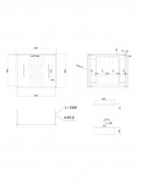 Rociador rectangular con premarco croquis