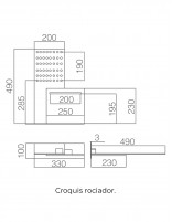 Rociador rectangular 2 vías croquis