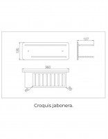 Cesta ducha acero inoxidable croquis