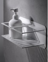 Cesta ducha acero inoxidable blanco mate