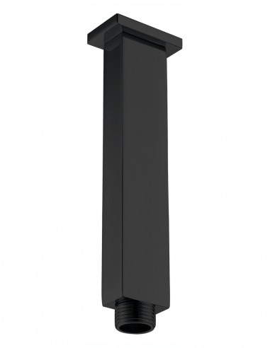 Brazo de ducha a techo cuadrado negro