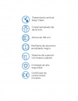 Mampara fija ducha perfil negro datos