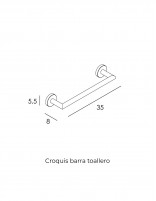 Toallero 35 mm negro/titanio- Round de GME