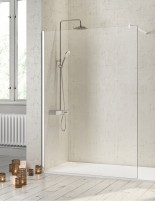 Mampara de baño aluminio blanco modelo FRESH de Kassandra